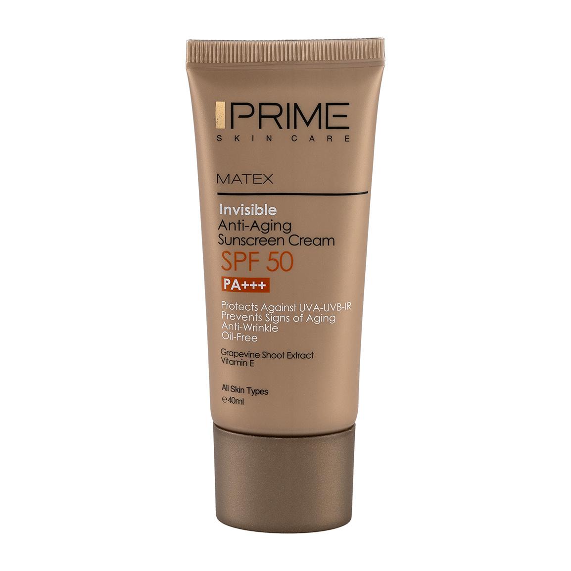 کرم ضد آفتاب بی رنگ مدل Rejuvenating با SPF50 حجم 40 میلی لیتر پرایم