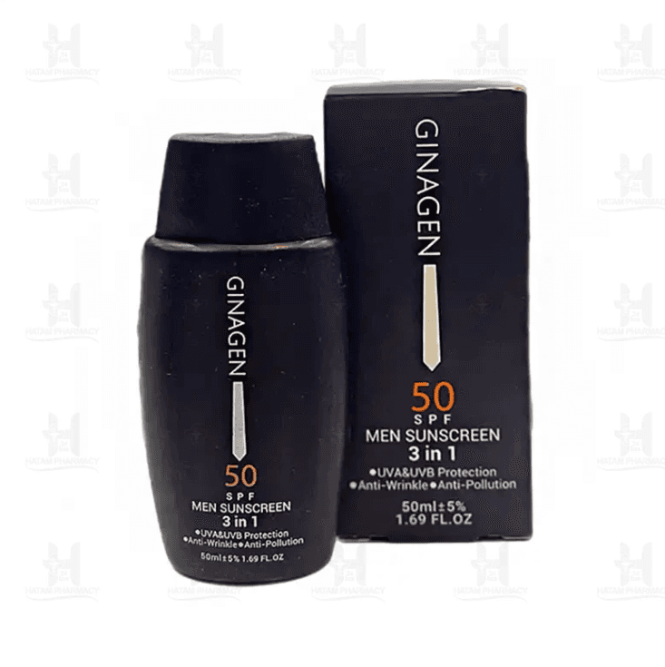 کرم ضد آفتاب مردانه مدل 3 در 1 با spf 50 حجم 50 میلی لیتر ژیناژن
