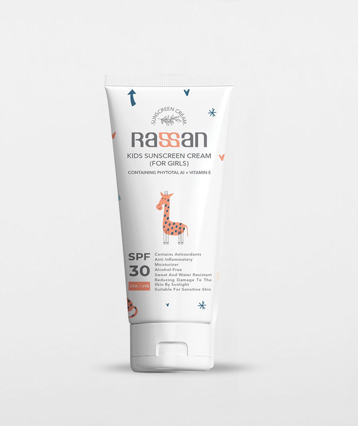 کرم ضد آفتاب کودکان SPF30  حجم ۴۰ میلی لیتر دخترانه  راسن