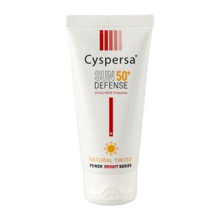 کرم ضد آفتاب رنگی روشن کننده دارای spf50 و رنگ طبیعی حجم 50 میل سیسپرسا