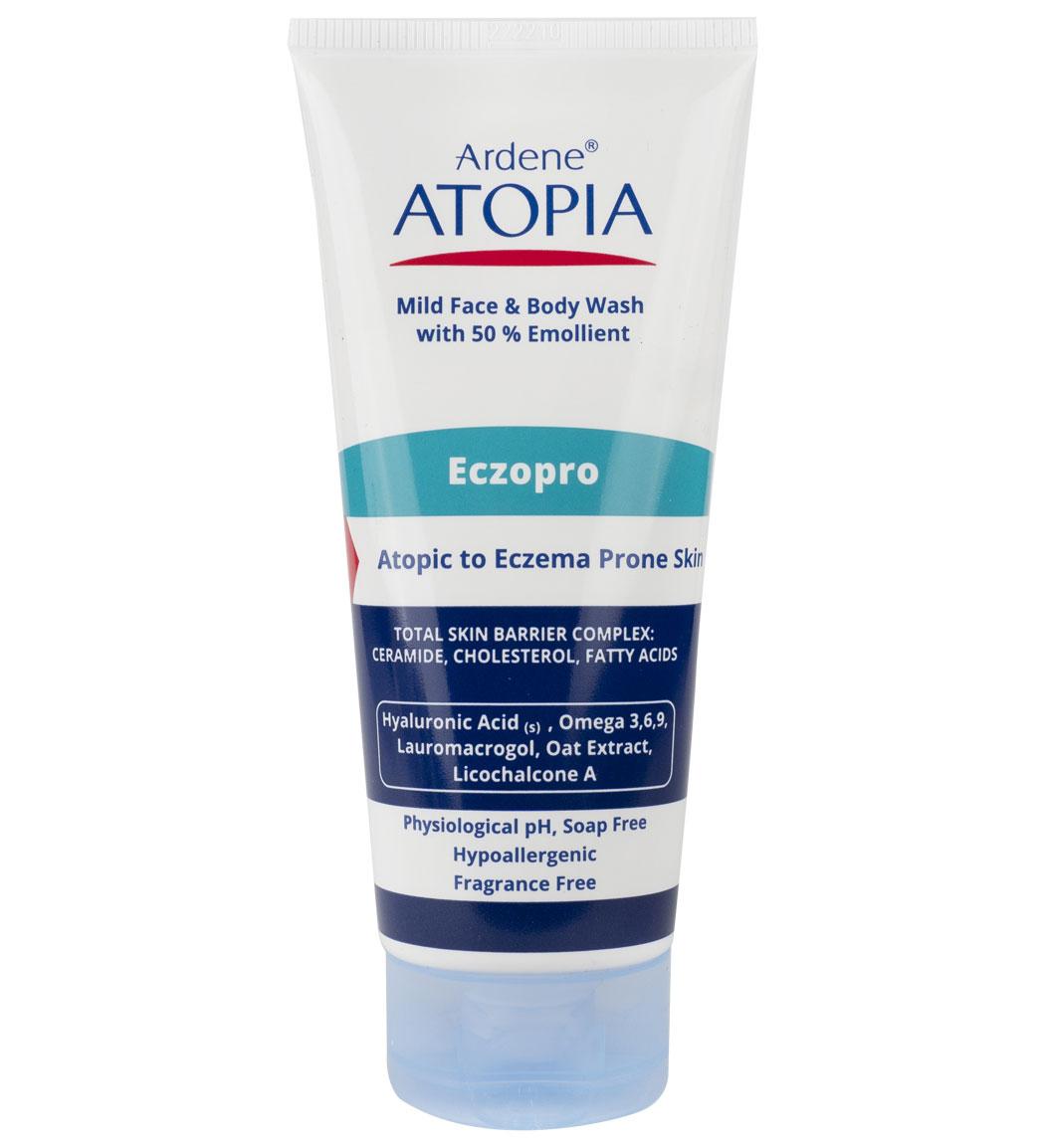 شوینده بسیار ملایم صورت و بدن پوست اگزمایی مدل Eczopro حاوی 50% روغن نرم کننده اتوپیا  آردن