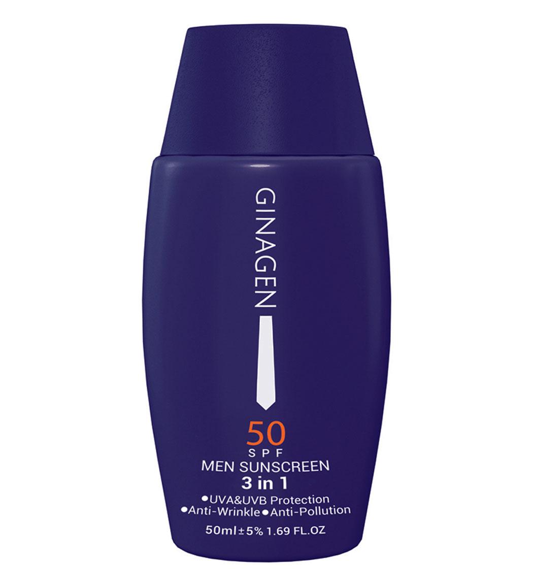 کرم ضد آفتاب مردانه مدل 3 در 1 با spf 50 حجم 50 میلی لیتر ژیناژن